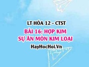 Hợp kim là gì? Sự ăn mòn kim loại: ăn mòn hóa học, ăn mòn...